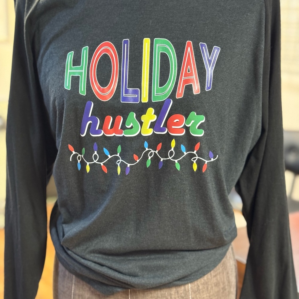 Holiday Hustler Black Long Sleeve Shirt